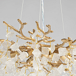 Люстра подвесная золотого цвета с декоративными ветвями и прозрачными рельефными подвесками FAIRYTREE Light варинант исполнения - 7 | Loft Concept в Москве