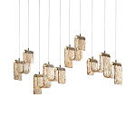 Подвесной светильник линейный с плафонами волнистой формы из фактурного стекла Big Wave варинант исполнения - 7 | Loft Concept в Москве