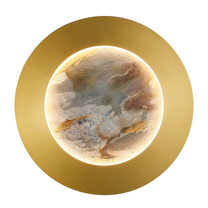 Бра в форме диска цвета латунь Brass Borders Латунь в Москве | Loft Concept 