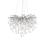 Люстра подвесная с прозрачными стеклянными подвесками в форме капель Диаметр 60 см Droplet Chandelier варинант исполнения - 14 | Loft Concept в Москве