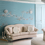 Обои с вышивкой ручной работы Amami Waves Moonbeam colourway on silk moire варинант исполнения - 1 | Loft Concept в Москве