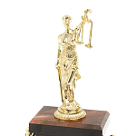 Часы настольные бронзовые из натурального камня Яшма с декором в виде Фемиды Themis Stone Clock варинант исполнения - 3 | Loft Concept в Москве