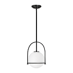 Подвесной светильник с белым плафоном в форме шара в арочной подвеске Hinkley варинант исполнения - 1 | Loft Concept в Москве