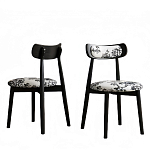 Стул обеденный деревянный с цветочной обивкой Foshan Chair варинант исполнения - 1 | Loft Concept в Москве