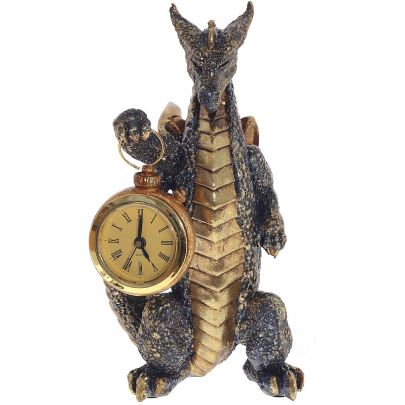     Gold Black Dragon with Clock     | Loft Concept 