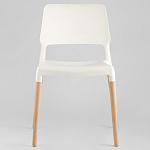 Пластиковый стул на ножках из массива бука Ferret White варинант исполнения - 3 | Loft Concept в Москве