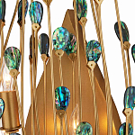 Бра настенное золотое с декором из бирюзовых элементов Peacock Tail варинант исполнения - 1 | Loft Concept в Москве