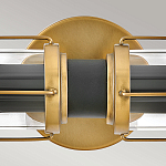 Бра для ванных комнат горизонтальное с 2-мя прозрачным цилиндрическим плафонами на круглом основании Hinkley варинант исполнения - 3 | Loft Concept в Москве