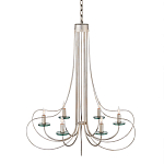 Люстра серебряного цвета с изогнутыми элементами каркаса Twisted Iron Chandelier варинант исполнения - 1 | Loft Concept в Москве