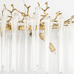 Люстра подвесная прямоугольная с бронзовыми акцентами и прозрачными стеклянными каплями Droplet Chandelier варинант исполнения - 5 | Loft Concept в Москве