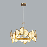 Люстра круглая с полукруглыми плафонами из искусственного алебастра в бронзовой оправе Marbella варинант исполнения - 6 | Loft Concept в Москве