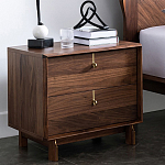 Прикроватный деревянный столик с ящиками Moon Walnut Furniture варинант исполнения - 1 | Loft Concept в Москве