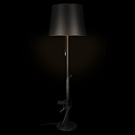 Торшер с черным абажуром и оригинальной ножкой в форме автомата Flos варинант исполнения - 1 | Loft Concept в Москве