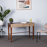 Стол письменный из массива бука с 2-мя ящиками бежевый Wenge Light варинант исполнения - 4 | Loft Concept в Москве