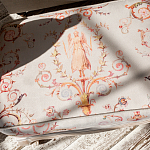 Мягкая банкетка из массива бука серая с растительным орнаментом Raffael Grey Floral Banquette варинант исполнения - 2 | Loft Concept в Москве