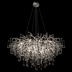 Люстра подвесная с прозрачными стеклянными подвесками в форме капель Диаметр 100 см Droplet Chandelier варинант исполнения - 15 | Loft Concept в Москве