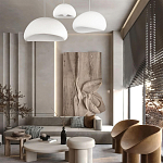 Подвесной светильник с куполообразным белым фактурным абажуром Sergey Makhno варинант исполнения - 7 | Loft Concept в Москве