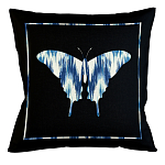 Подушка декоративная бабочка с синим узором Ikat Pattern варинант исполнения - 1 | Loft Concept в Москве