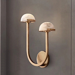 Бра с 2-мя мраморными плафонами на латунном корпусе Light Warm Light варинант исполнения - 3 | Loft Concept в Москве