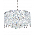 Люстра круглая с хрустальными подвесками на серебряном каркасе Roul Crystal Light варинант исполнения - 6 | Loft Concept в Москве