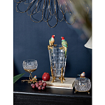 Ваза из прозрачного стекла с бронзовыми ножками и фигурками попугаев Eden Garden porcelain and bronze варинант исполнения - 2 | Loft Concept в Москве