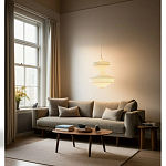 Подвесной вязаный белый светильник «Моника» варинант исполнения - 3 | Loft Concept в Москве