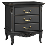 Тумба прикроватная черная из массива бука в стиле прованс Black Provence варинант исполнения - 2 | Loft Concept в Москве