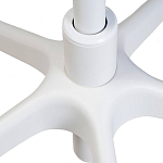 Стул с мягкой синей обивкой из велюра и подъемно-поворотным механизмом на белых колесиках Harper Blue and White варинант исполнения - 6 | Loft Concept в Москве