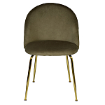 Стул велюровый хаки на золотистых металлических ножках Vendramin Chair варинант исполнения - 1 | Loft Concept в Москве
