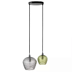 Подвесной светильник каскадный с 2-мя рельефными плафонами Cascade with Relief Lampshades варинант исполнения - 1 | Loft Concept в Москве