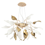 Люстра подвесная с белыми матовыми и золотыми глянцевыми листьями Wintery flovers варинант исполнения - 1 | Loft Concept в Москве