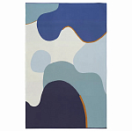 Плед из хлопка синего цвета с абстрактным принтом Elysian Flow Ocean варинант исполнения - 1 | Loft Concept в Москве