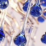 Люстра с синими стеклянными подвесками в форме капель FAIRYTREE Light варинант исполнения - 4 | Loft Concept в Москве