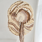 Овальный Современный Гобелен Абстракция в бежевых тонах Shallow варинант исполнения - 1 | Loft Concept в Москве