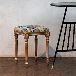 Банкетка одноместная из массива бука с цветочным принтом Beige Chinoiserie Garden Banquette варинант исполнения - 3 | Loft Concept в Москве