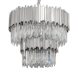 Круглая многоярусная люстра Luxxu Modern Cascade Chandelier Silver Metal Glass 80
