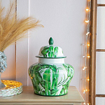 Ваза с зелёными листьями и крышкой Vase Green Leaves варинант исполнения - 3 | Loft Concept в Москве