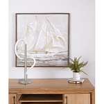 Настольная лампа белым изогнутым плафоном на круглой подставке Luke Lampco Tracer Lamp варинант исполнения - 12 | Loft Concept в Москве