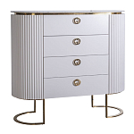 Комод белый овальный с мраморной столешницей Thoroughbass варинант исполнения - 1 | Loft Concept в Москве