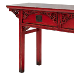 Деревянная консоль в китайском стиле с 2-мя ящиками с резным декором красная Yan Chinese Console Table варинант исполнения - 4 | Loft Concept в Москве