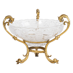 Чаша из прозрачного рельефного стекла на бронзовой подставке Eden Garden варинант исполнения - 1 | Loft Concept в Москве