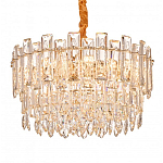 Круглая люстра с хрустальными подвесками на золотистом каркасе Gorgeous Crystal Light варинант исполнения - 3 | Loft Concept в Москве