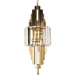 Бра стеклянное с золотым каркасом Gold Bullion