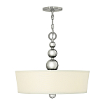 Люстра подвесная с белым тканевым цилиндрическим абажуром и декоративными шарами Hinkley варинант исполнения - 2 | Loft Concept в Москве