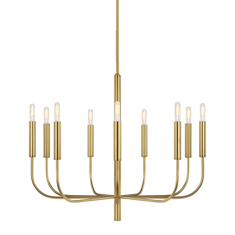 Люстра подвесная с 9-ю лампами Feiss Никель Латунь в Москве | Loft Concept 