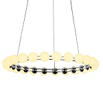 Люстра светодиодная кольцевая с круглыми плафонами белого цвета PEARLS Suspension 48 варинант исполнения - 1 | Loft Concept в Москве