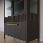 Витрина Primo со стеклянными фасадами и буфетом шпон Темный орех варинант исполнения - 7 | Loft Concept в Москве