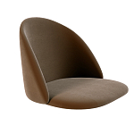 Барный стул со спинкой на 4-х деревянных ножках Коричневый Велюр Vendramin Chair  варинант исполнения - 2 | Loft Concept в Москве