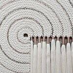 Художественный Гобелен Макраме White Disk Harmony варинант исполнения - 1 | Loft Concept в Москве