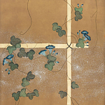 Обои ручная роспись Morning Glory Original colourway on gold metallic silk варинант исполнения - 1 | Loft Concept в Москве